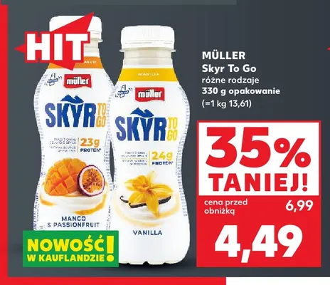 Skyr To Go Mango & Passionfruit Müller promocja w Kaufland