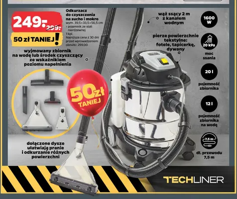 Odkurzacz do czyszczenia na sucho i mokro Techliner promocja w Netto