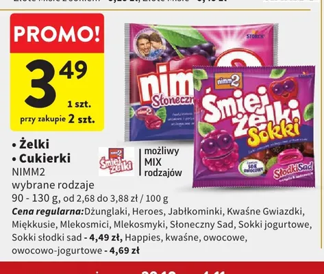 Żelki Nimm2 Śmiejżelki Sokki promocja w Intermarche