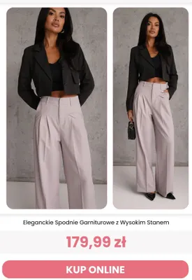 Eleganckie spodnie garniturowe z wysokim stanem Renee promocja w Renee
