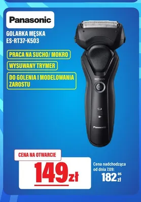 Golarka męska Panasonic ES-RT37-K503 promocja w RTV EURO AGD