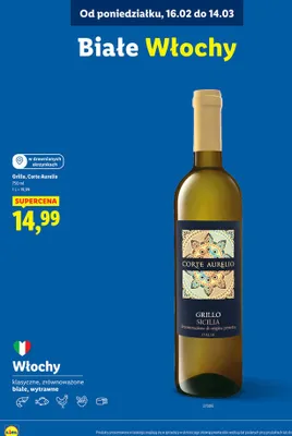 Wino Grillo białe wytrawne promocja w Lidl