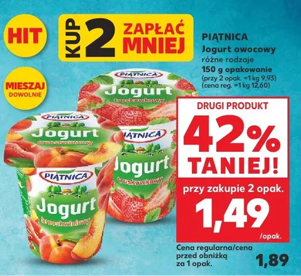 Jogurt owocowy różne rodzaje promocja w Kaufland