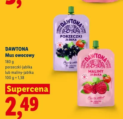 Mus owocowy Dawtona Porzeczki-jabłka promocja w Lidl