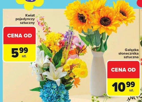 Kwiat pojedynczy sztuczny promocja w Carrefour