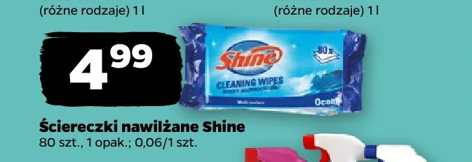 Ściereczki nawilżane Shine promocja w Netto
