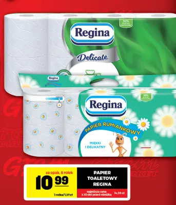 Papier toaletowy Delicate 8-pak Regina promocja w Gram Market