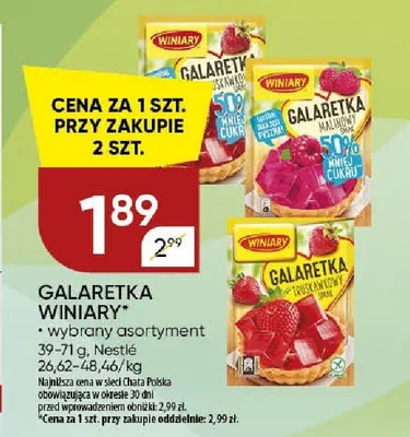 Galaretka Winiary wybrany asortyment Nestlé promocja w Chata Polska