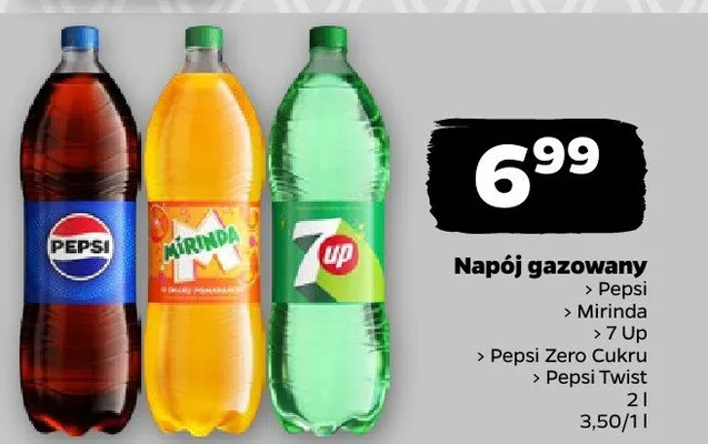 Napój gazowany Pepsi, Pepsi Zero Cukru, Pepsi Twist 2 l promocja w Netto