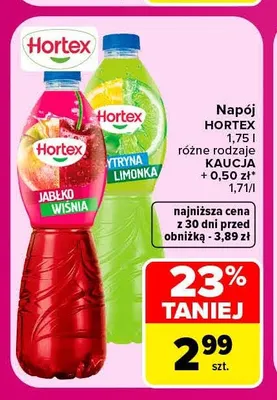 Napój Hortex jabłko wiśnia promocja w Carrefour Market