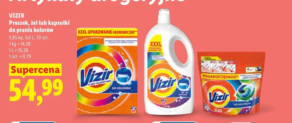 Proszek do prania kolorów Vizir promocja w Lidl