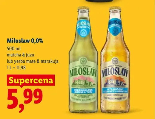 Piwo bezalkoholowe Miłosław matcha & juzu promocja w Lidl