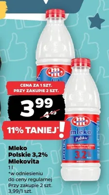 Mleko polskie 3,2%  promocja w Netto