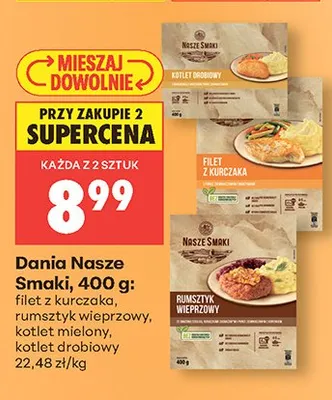 Danie rumsztyk wieprzowy Nasze Smaki promocja w Biedronka
