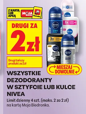 Dezodorant w kulce Nivea Men Black & White Invisible promocja w Biedronka