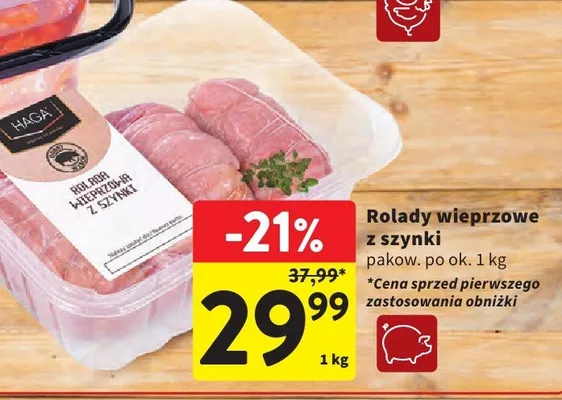Rolady wieprzowe z szynki Haga promocja w Intermarche