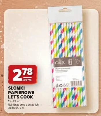 Słomki papierowe Let's Cook promocja w Stokrotka