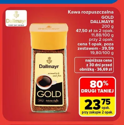 Kawa rozpuszczalna Dallmayr Gold promocja w Carrefour