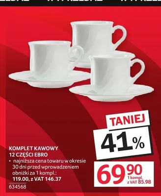 Komplet kawowy 12 części Ebro promocja w Selgros