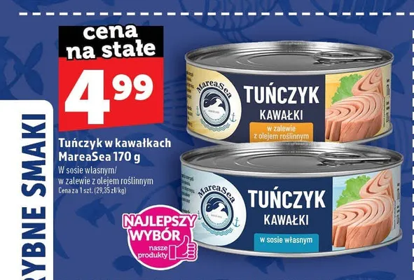 Tuńczyk w kawałkach MareaSea w zalewie z olejem roślinnym promocja w TOPAZ