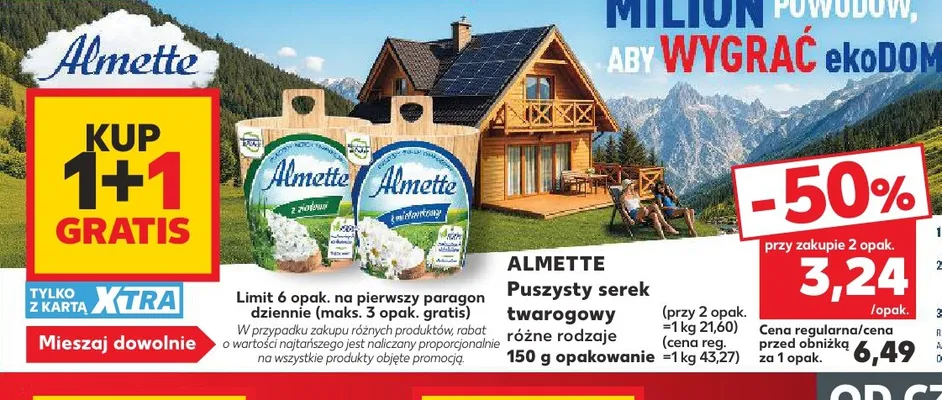 Puszysty serek twarogowy z ziołami Almette promocja w Kaufland