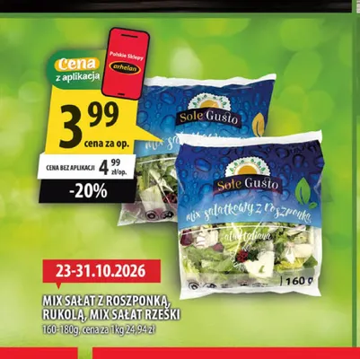 Mix sałat z roszponką Sole Gusto promocja w Arhelan