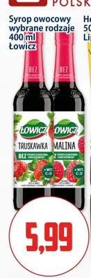 Syrop owocowy Łowicz malinowy promocja w Kupiec