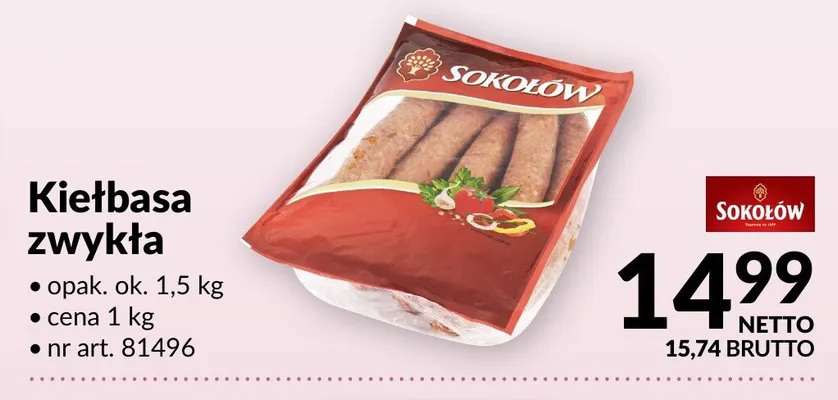 Kiełbasa zwykła Sokołów promocja w Makro