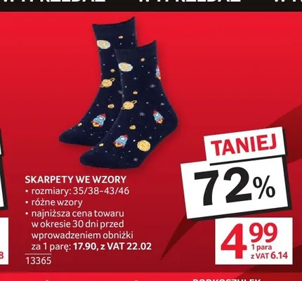 Skarpety we wzory promocja w Selgros