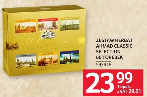 Zestaw herbat Ahmad Classic Selection 60 torebek promocja w Selgros