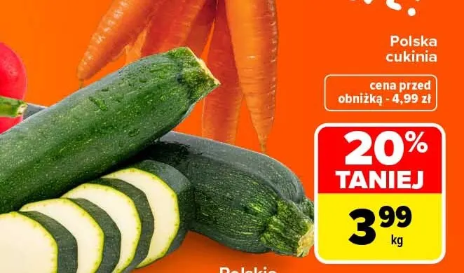 Cukinia polska promocja w Carrefour Market