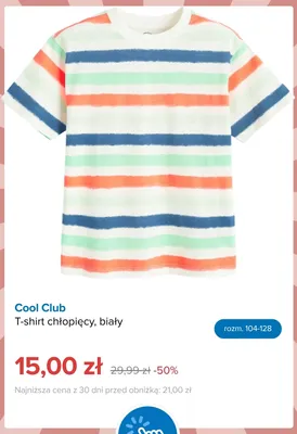 T-shirt chłopięcy biały Cool Club promocja w Smyk