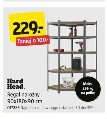 Regał narożny Hard Head 90x180x90 cm promocja w Jula