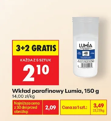 Wkład parafinowy Lumia promocja w Biedronka