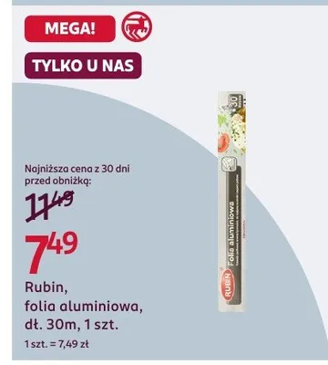Folia aluminiowa Rubin dł. 30m promocja w Rossmann