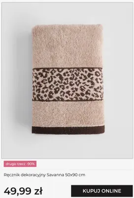 Ręcznik dekoracyjny Savanna 50x90 cm promocja w home&you