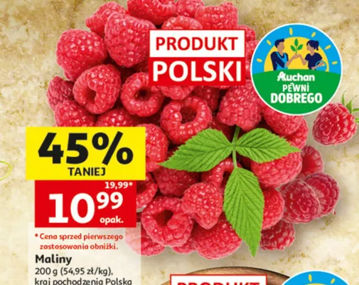 Maliny Auchan Pewni Dobrego polskie promocja w Auchan