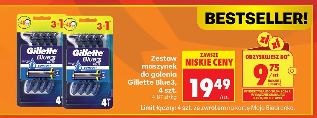 Maszynek do golenia Blue3 Comfort promocja w Biedronka