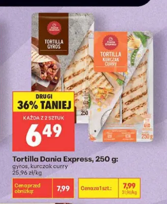 Tortilla Dania Express kurczak curry promocja w Biedronka