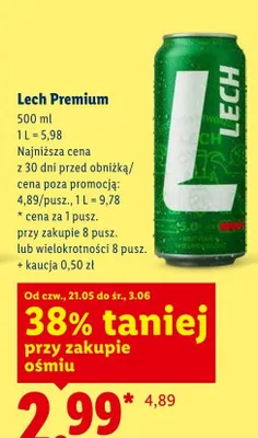 Piwo Lech Premium promocja w Lidl