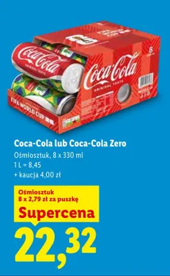Napój gazowany Coca-Cola 8-pak promocja w Lidl