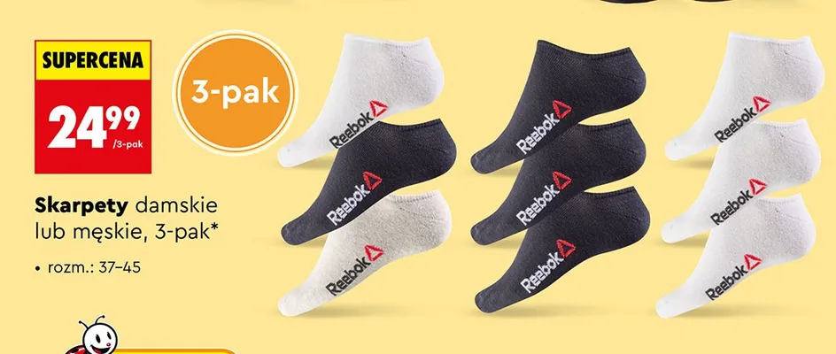 Skarpety męskie Reebok 3-pak promocja w Biedronka