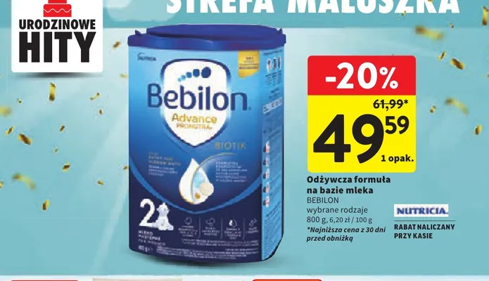 Odżywcza formuła na bazie mleka Bebilon promocja w Intermarche