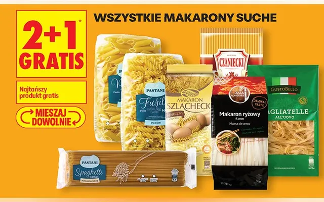 Wszystkie makarony suche promocja w Biedronka