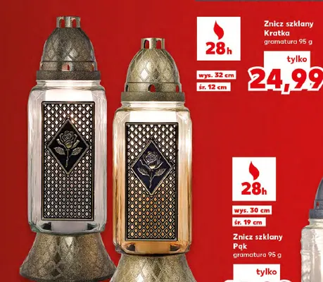 Znicz szklany Kratka promocja w Kaufland