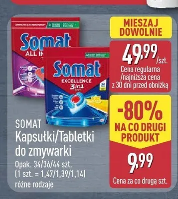 Tabletki do zmywarki Somat All in 1 promocja w Aldi