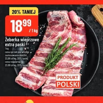 Żeberka wieprzowe extra paski promocja w POLOmarket