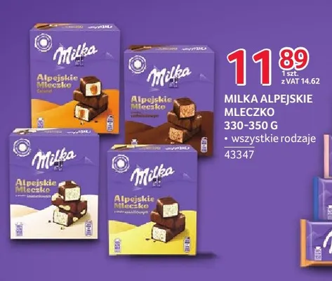 Alpejskie Mleczko Milka promocja w Selgros