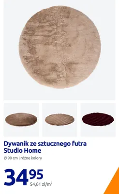 Dywanik ze sztucznego futra Studio Home Ø90 cm promocja w Action