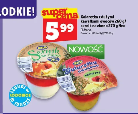 Galaretka z dużymi kawałkami owoców Neo promocja w TOPAZ